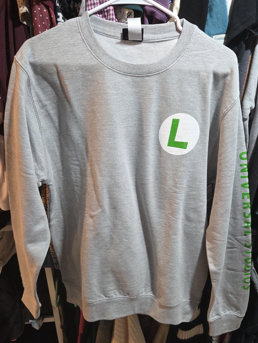 Universal Studios Mario Luigi Grey Sweater